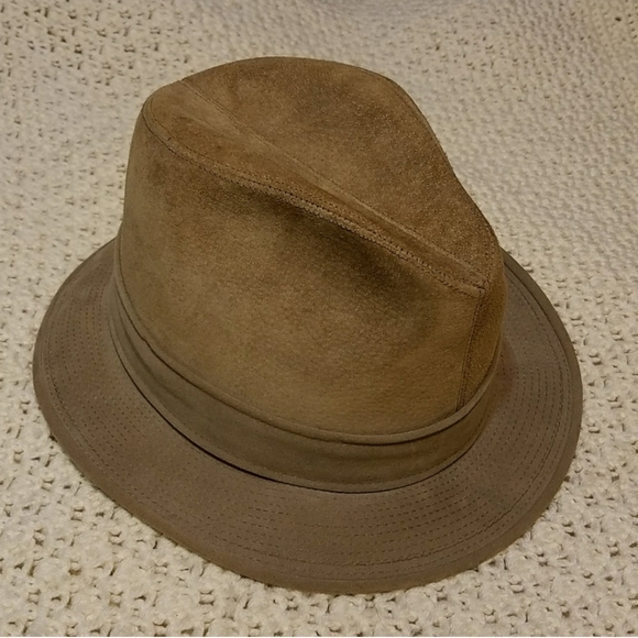 Vintage Beige Dobbs Suede Stingy Fedora 7 3/8" - Picture 2 of 4